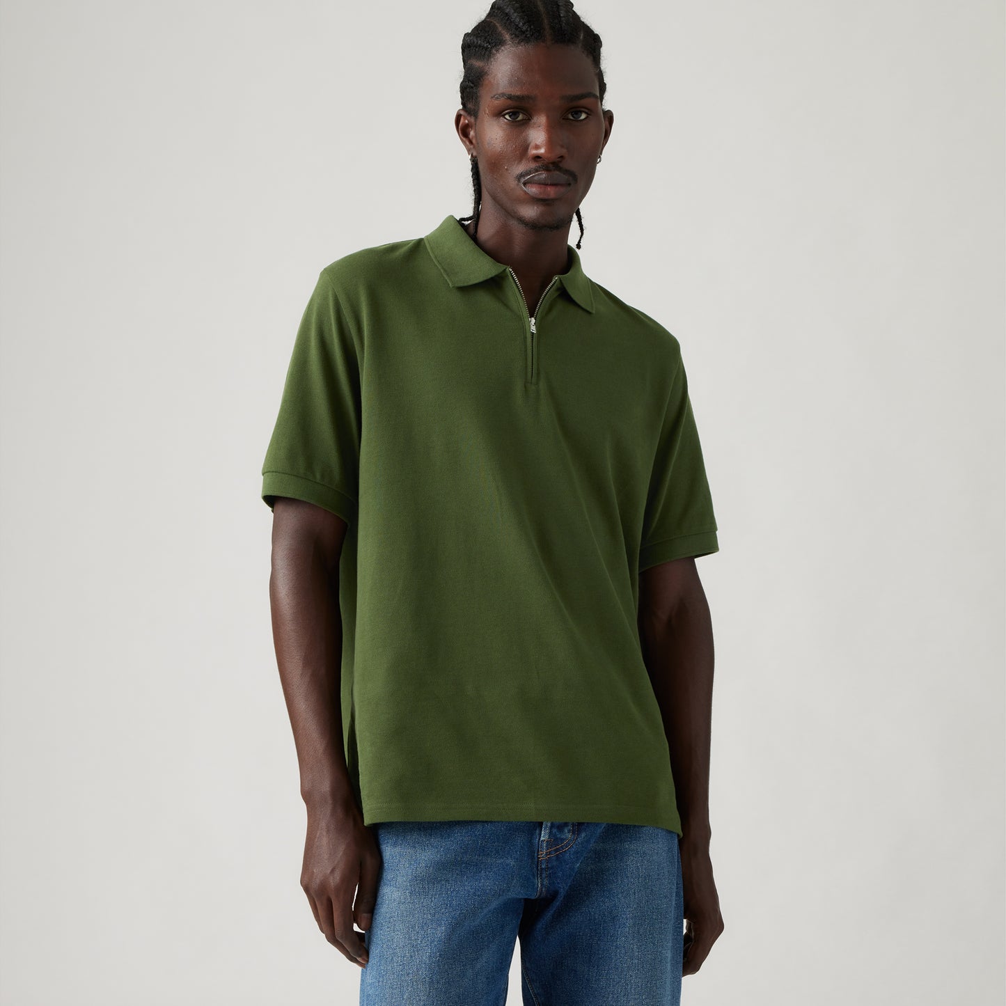 LEVI'S® MEN'S ZIP POLO - GREEN