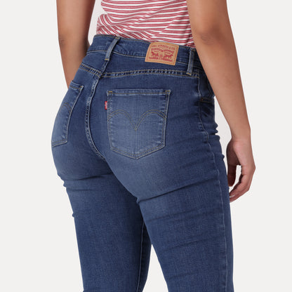 LEVI'S® WOMEN'S CURVY HIGH-RISE SUPER SKINNY  - MED INDIGO - WORN IN