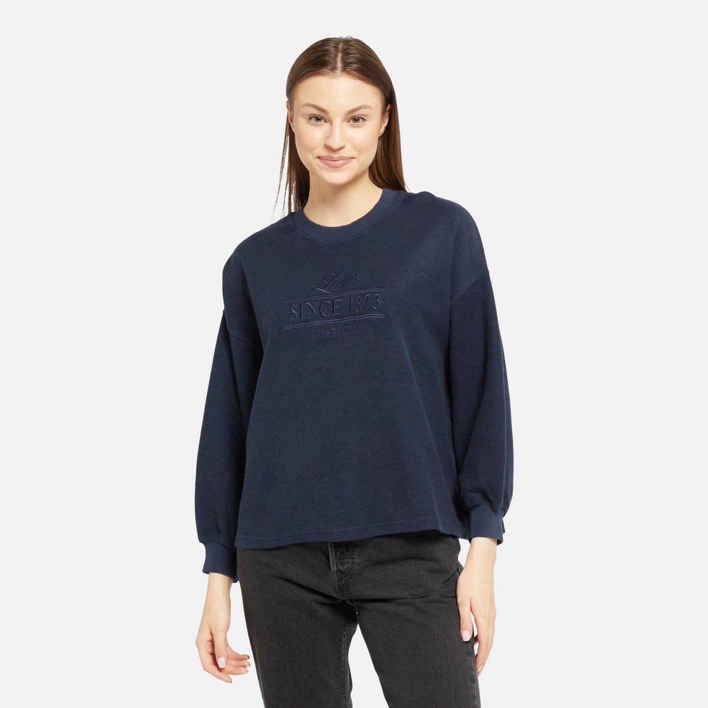 LEVI'S® WOMEN'S GRAPHIC LEO CREWNECK SWEATSHIRT - BLUE