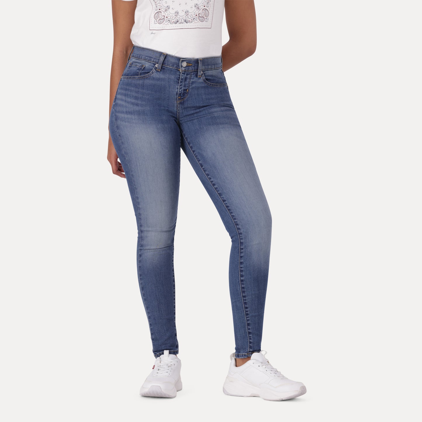 LEVI'S® WOMEN'S CURVY SKINNY - MED INDIGO - WORN IN