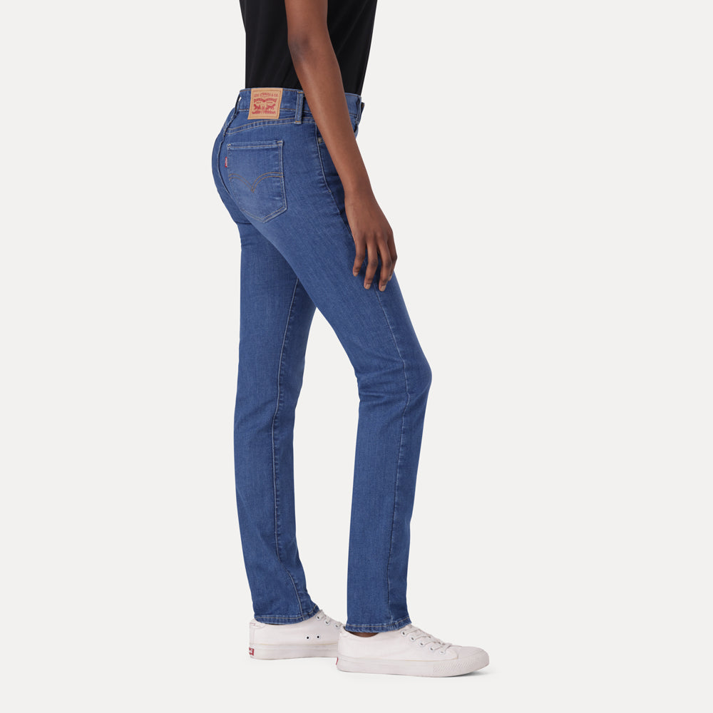 LEVI’S® WOMEN'S 712 MID-RISE SLIM JEANS - DARK INDIGO - WORN IN