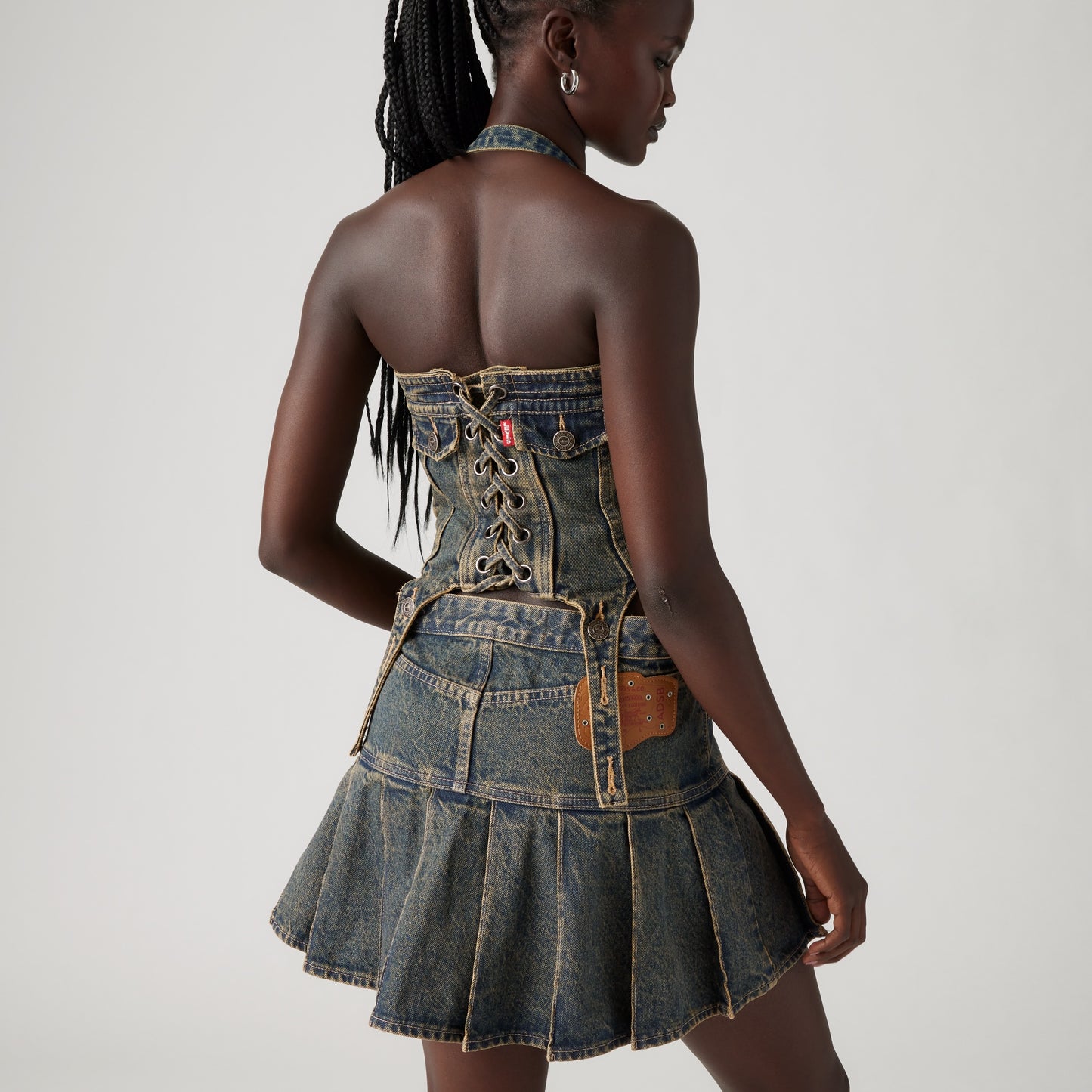 LEVI’S® X ADSB ANDERSSON BELL PLEATED SKIRT - MED INDIGO - WORN IN