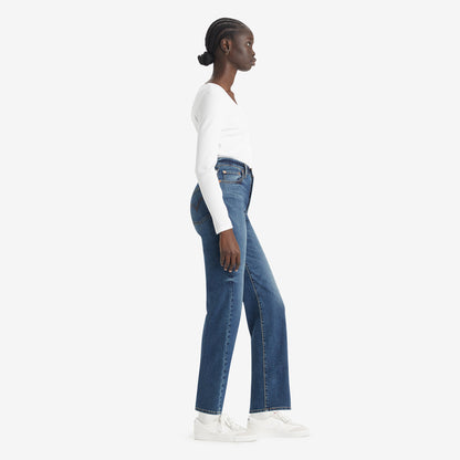 LEVI'S® WOMEN'S RIBCAGE STRAIGHT ANKLE JEANS - DARK INDIGO - WORN IN