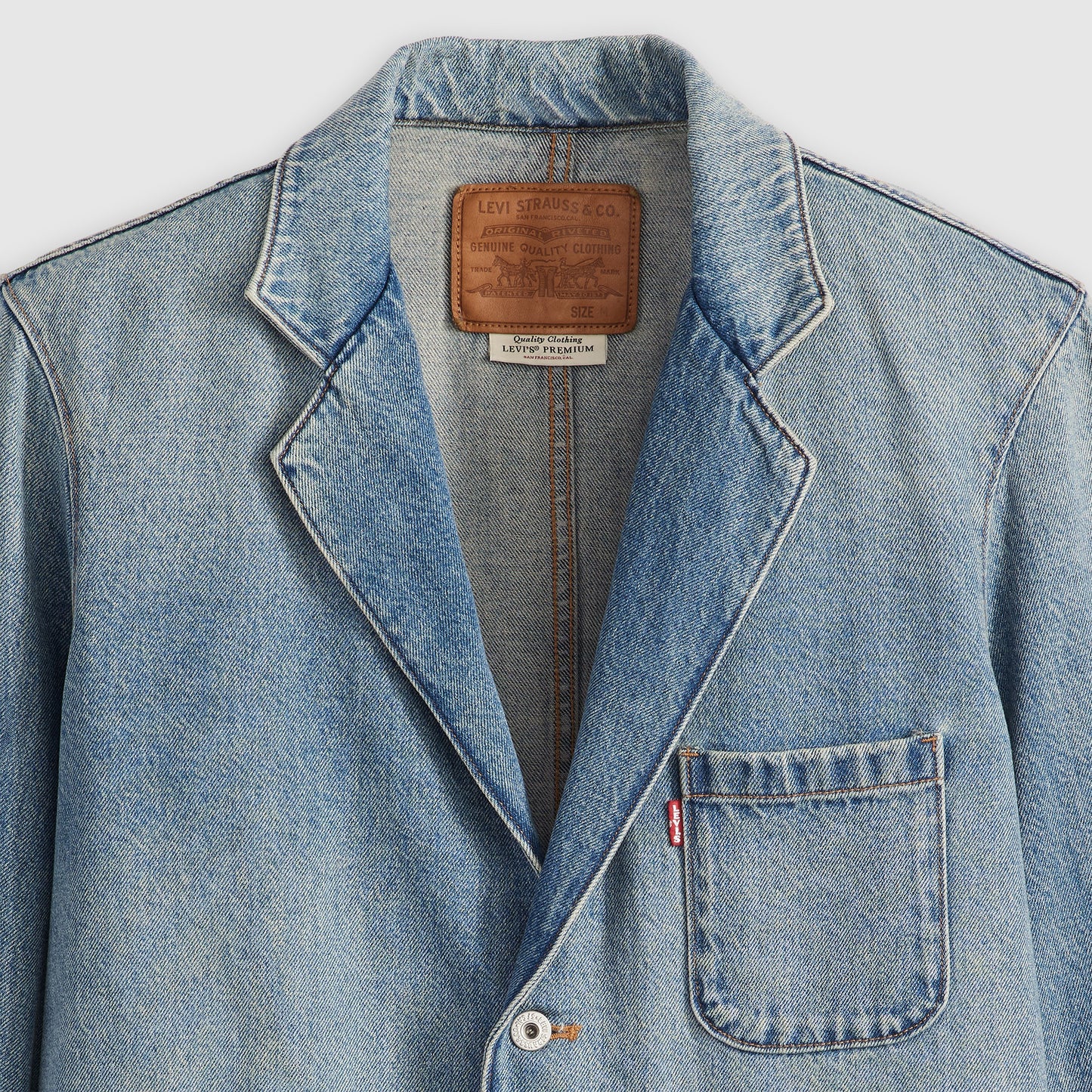 LEVI'S® MEN'S MISSION DENIM BLAZER - MED INDIGO - WORN IN