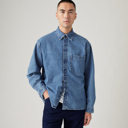 LEVI'S® WELLTHREAD® MEN'S WILDER SHIRT - LIGHT INDIGO - WORN IN