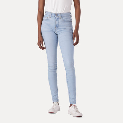 LEVI'S® WOMEN'S 720 HIGH-RISE SUPER SKINNY JEANS - LIGHT INDIGO - WORN IN