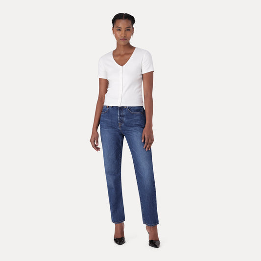 LEVI’S® WOMEN’S 501® ORIGINAL LIGHTWEIGHT CROPPED JEANS - LIGHT INDIGO - WORN IN