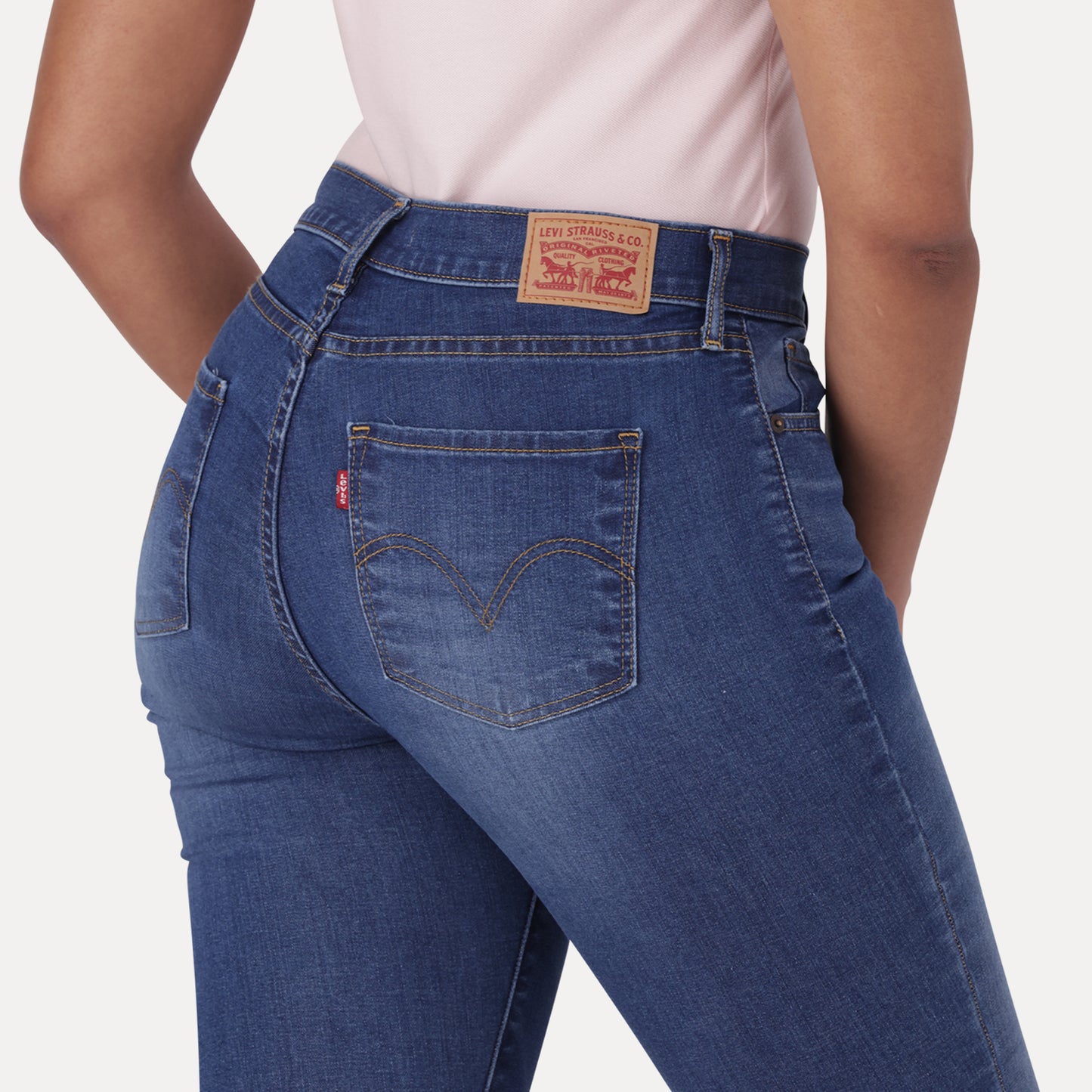 LEVI'S®CURVY SUPER SKINNY - MED INDIGO - WORN IN