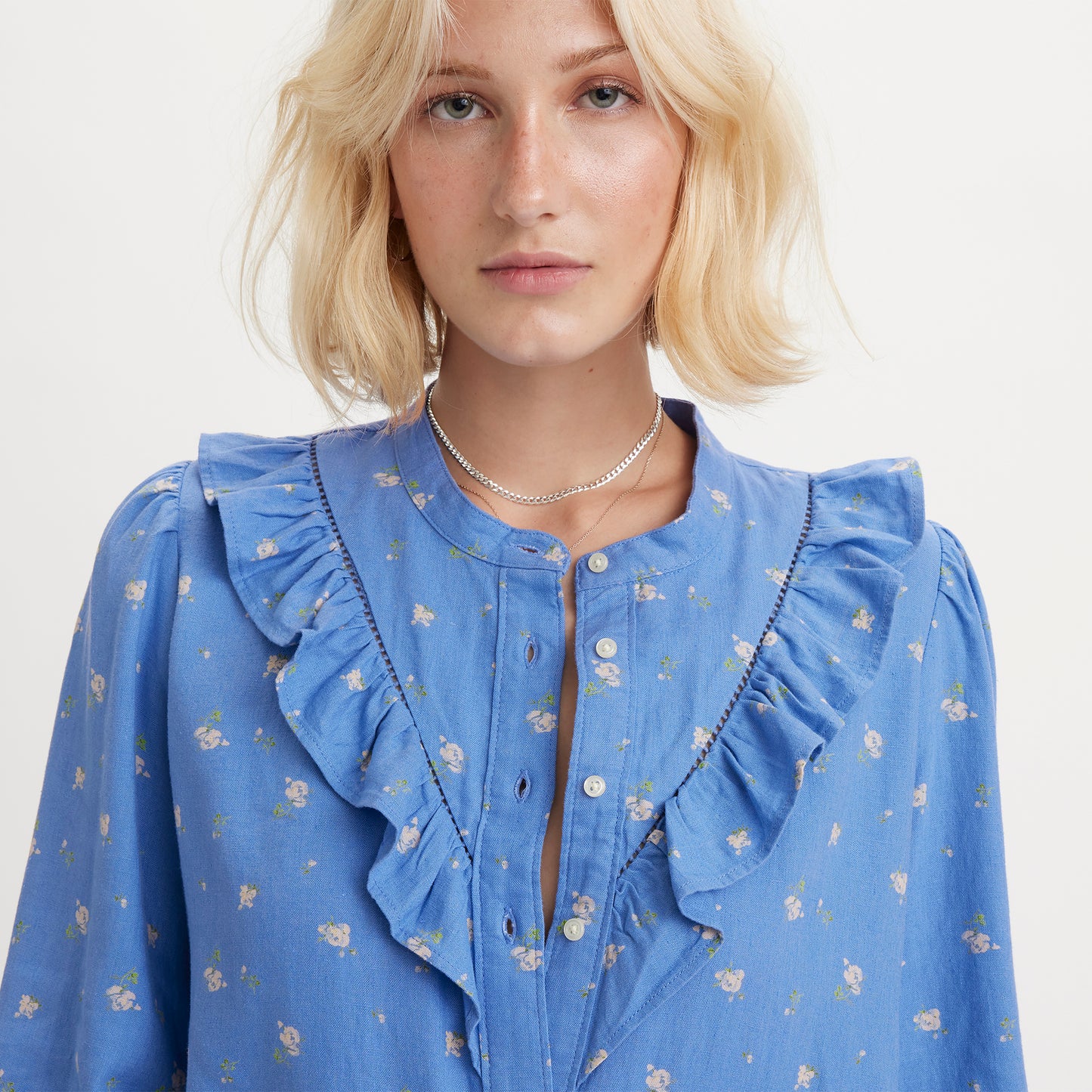 CARINNA BLOUSE NINA FLORAL BLUE YONDER P - BLUE