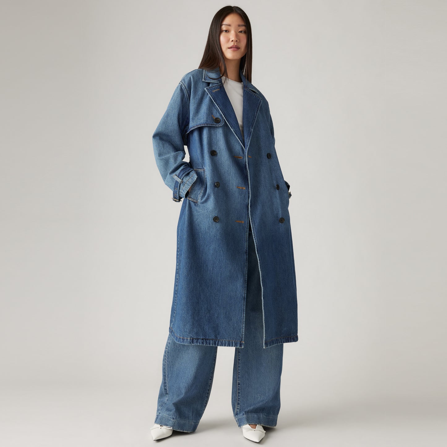 LEVI'S® WOMEN'S SPADE TRENCH COAT - DARK INDIGO - FLAT FINISH