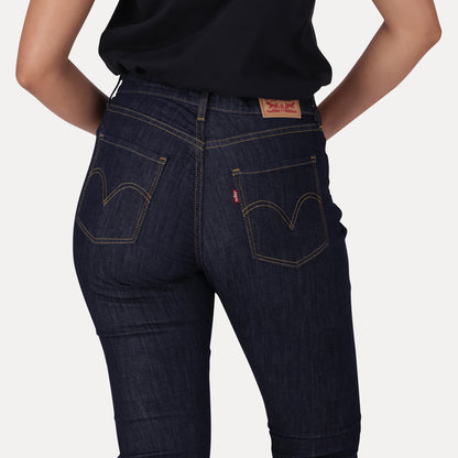 LEVI'S® WOMEN'S CURVY HIGH-RISE SUPER SKINNY  - DARK INDIGO - FLAT FINISH