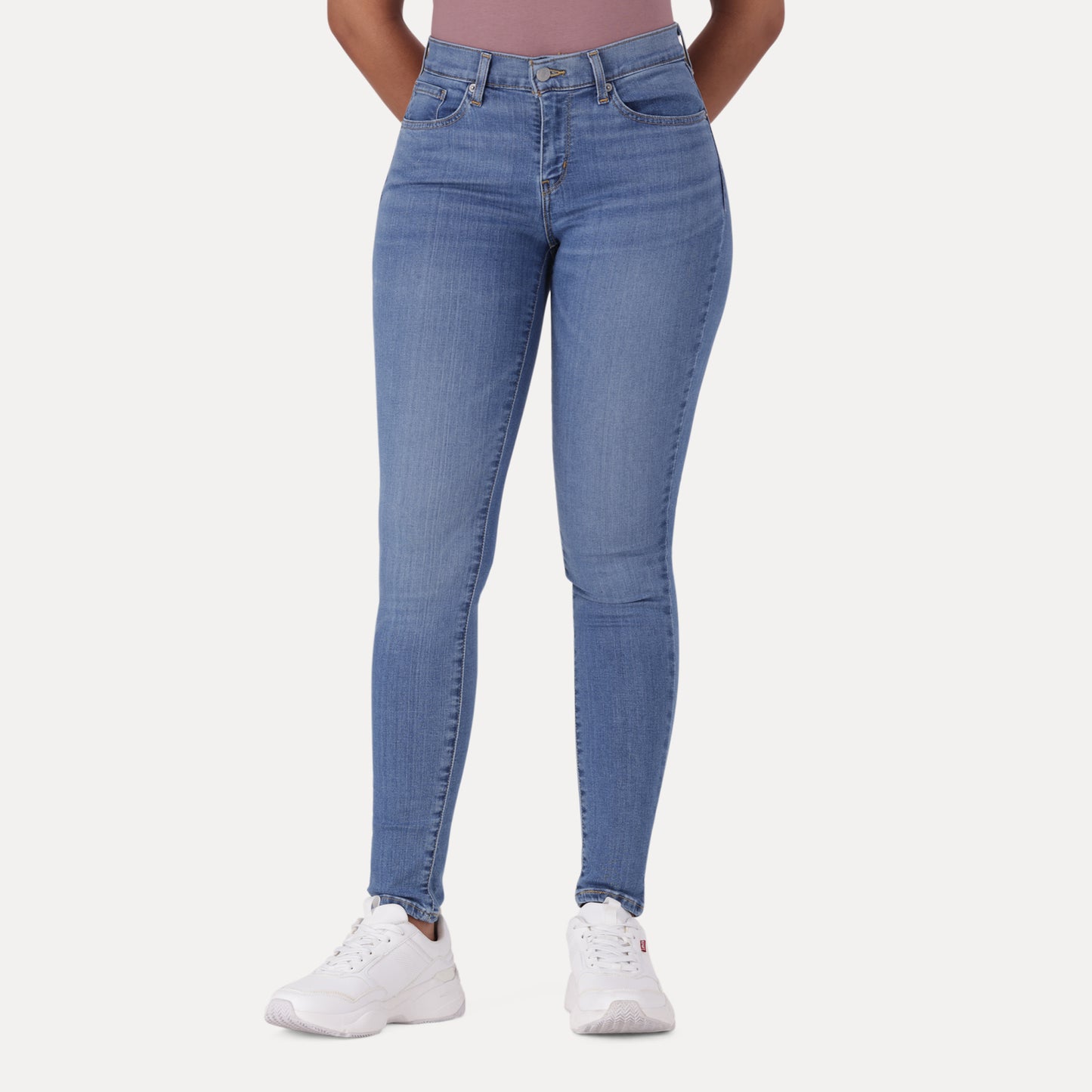 LEVI'S® CURVY SUPER SKINNY  - MED INDIGO - WORN IN