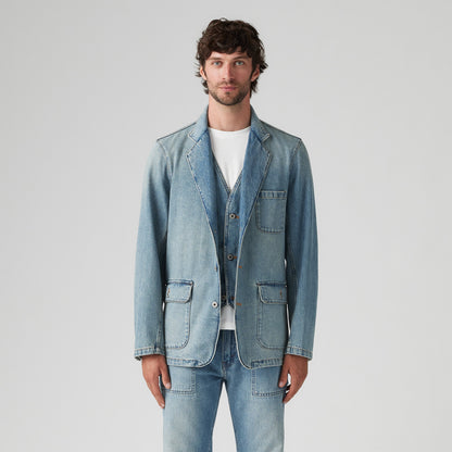 LEVI'S® MEN'S MISSION DENIM BLAZER - MED INDIGO - WORN IN