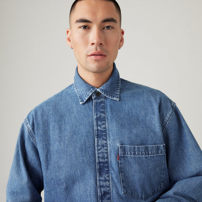 LEVI'S® WELLTHREAD® MEN'S WILDER SHIRT - LIGHT INDIGO - WORN IN