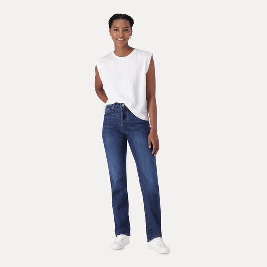 LEVI'S® WOMEN'S WEDGIE STRAIGHT JEANS - DARK INDIGO - WORN IN