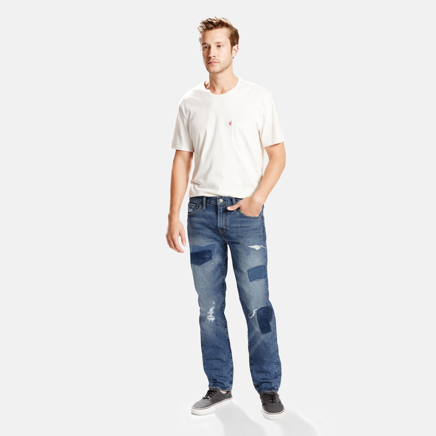 LEVI'S® MEN'S 511™ SLIM JEANS - MED INDIGO - WORN IN