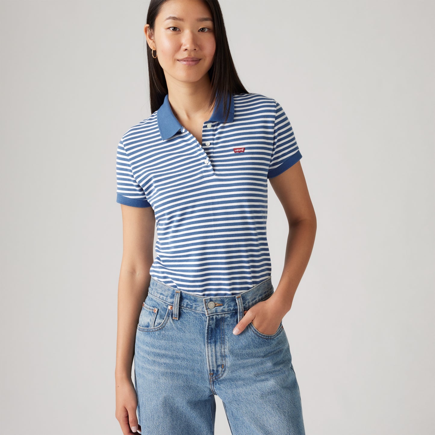 LEVI'S® WOMEN'S SLIM POLO SHIRT - BLUE