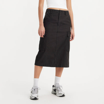 CARGO MIDI SKIRT - BLACK