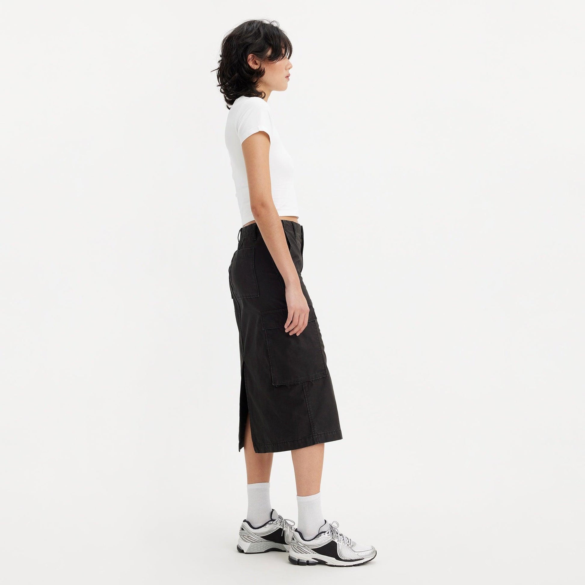 CARGO MIDI SKIRT - BLACK