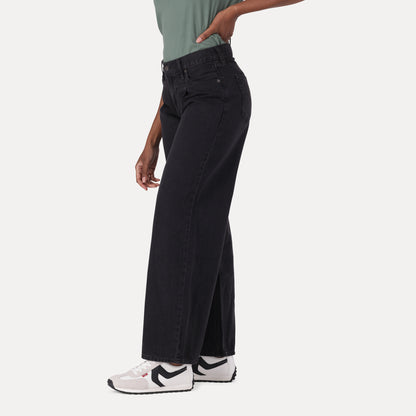 BAGGY DAD WIDE-LEG JEANS - BLACK