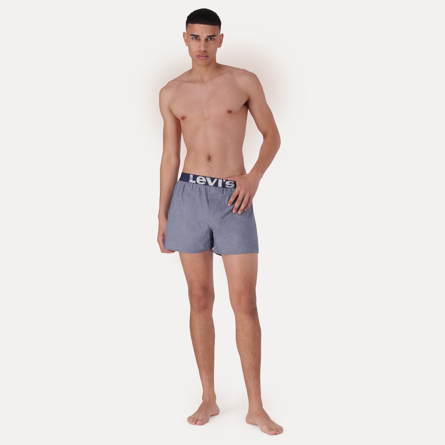 POSTER LOGO WOVEN BOXERS - BLUE