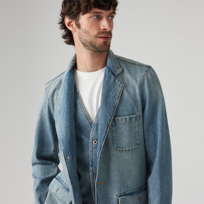 LEVI'S® MEN'S MISSION DENIM BLAZER - MED INDIGO - WORN IN