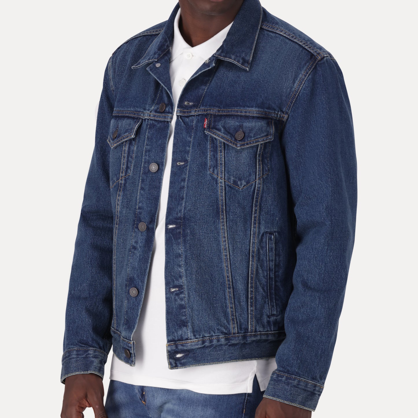 LEVI'S® MEN'S TRUCKER JACKET - DARK INDIGO - WORN IN