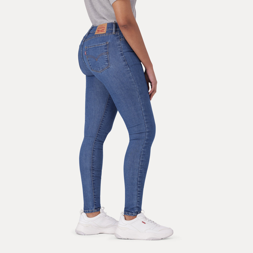 LEVI’S® WOMEN'S 710 MID-RISE SUPER SKINNY JEANS - MED INDIGO - FLAT FINISH