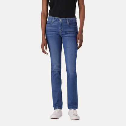 LEVI’S® WOMEN'S 712 MID-RISE SLIM JEANS - DARK INDIGO - WORN IN