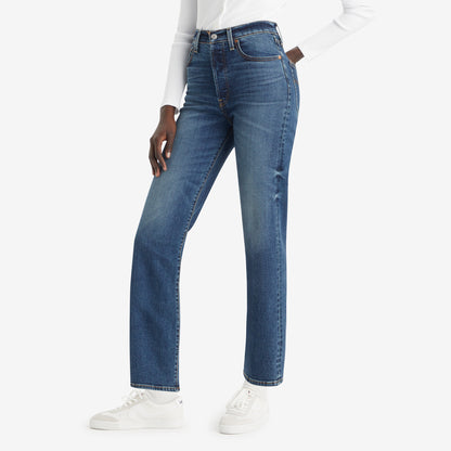 LEVI'S® WOMEN'S RIBCAGE STRAIGHT ANKLE JEANS - DARK INDIGO - WORN IN