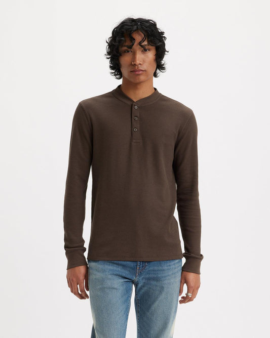 LONG-SLEEVE THERMAL HENLEY - NEUTRAL