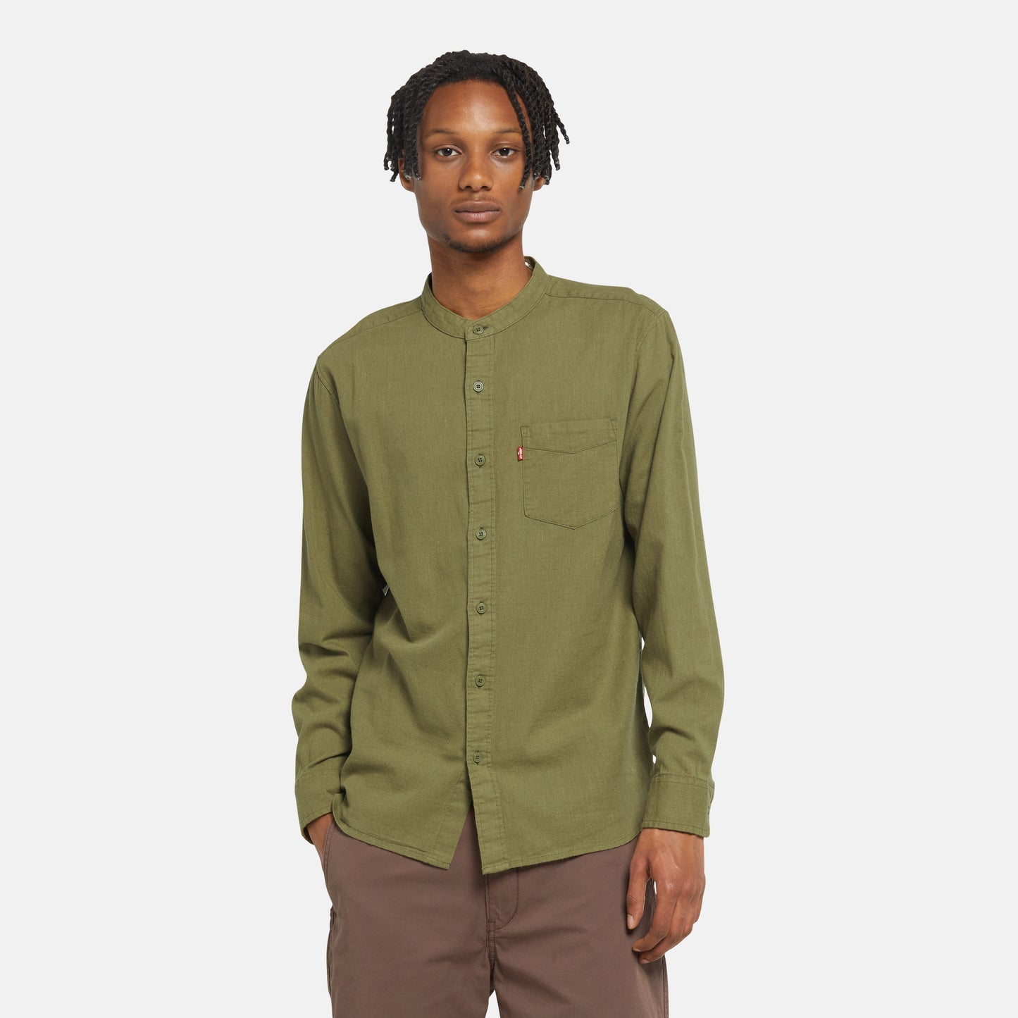 LEVI'S® MEN'S BANDED COLLAR 1 POCKET SHIRT - GREEN