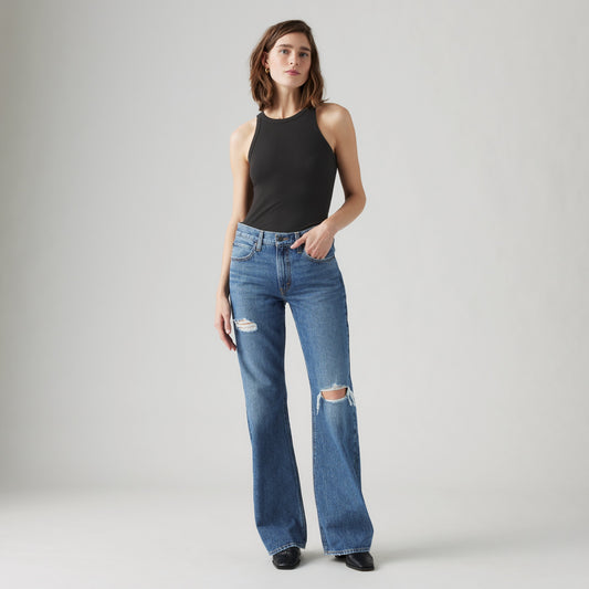 LEVI'S® WOMEN'S '94 BAGGY BOOTCUT JEANS - DARK INDIGO - WORN IN