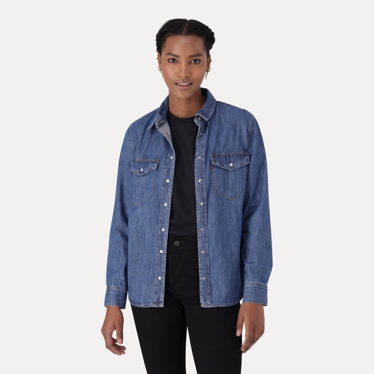 ICONIC WESTERN SHIRT - DARK INDIGO - FLAT FINISH