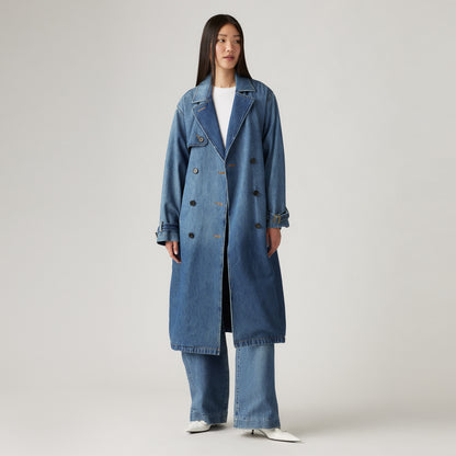 LEVI'S® WOMEN'S SPADE TRENCH COAT - DARK INDIGO - FLAT FINISH