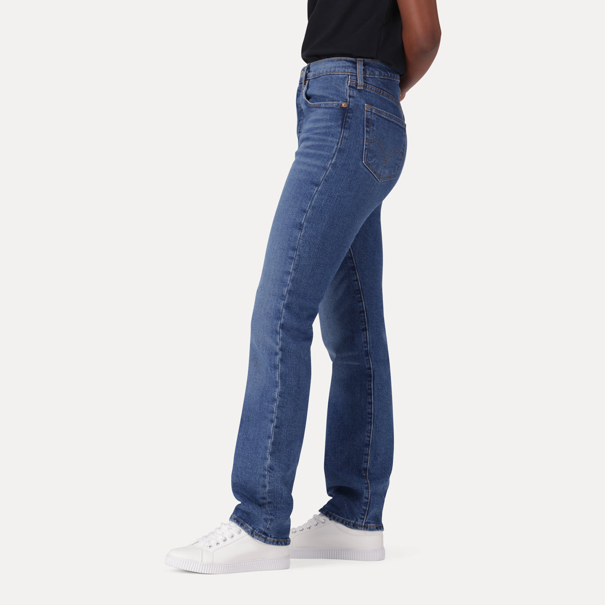 LEVI'S® WOMEN'S 501® ORIGINAL CROPPED JEANS - MED INDIGO - WORN IN