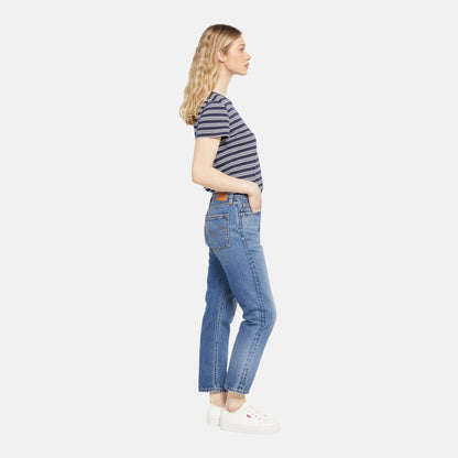 LEVI'S® WOMEN'S 501® ORIGINAL CROPPED JEANS - MED INDIGO - WORN IN