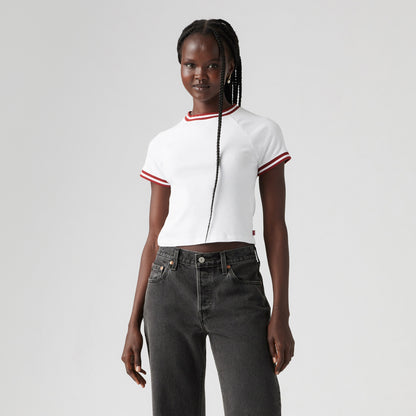 LEVI'S® WOMEN'S ORACLE SHRUNKEN RINGER TEE - NEUTRAL