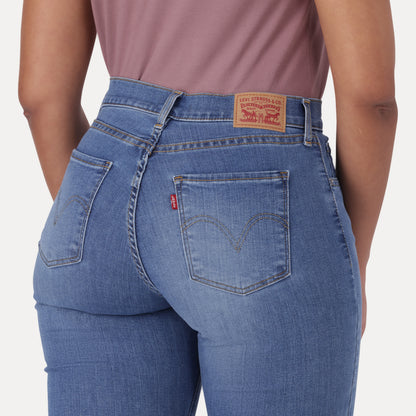 LEVI'S® CURVY SUPER SKINNY  - MED INDIGO - WORN IN