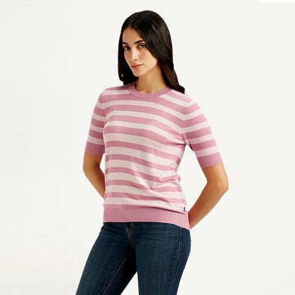 LEVI’S® WOMEN'S STRIPED CREW NECK TOP - PINK