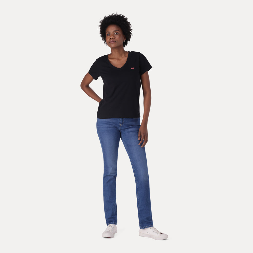 LEVI’S® WOMEN'S 712 MID-RISE SLIM JEANS - DARK INDIGO - WORN IN