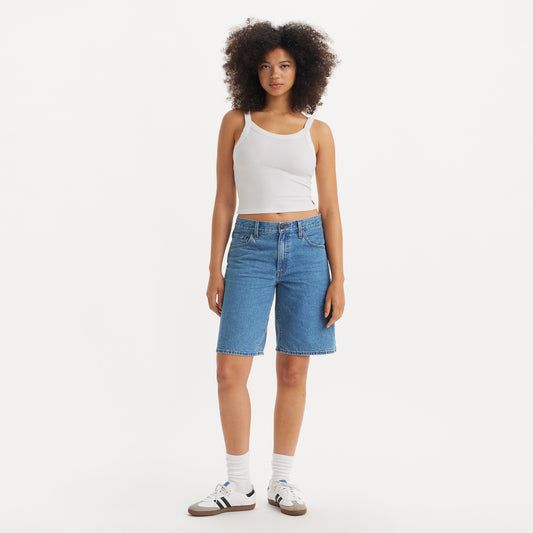 LEVI'S® WOMEN'S BAGGY DAD JORTS - DARK INDIGO - FLAT FINISH