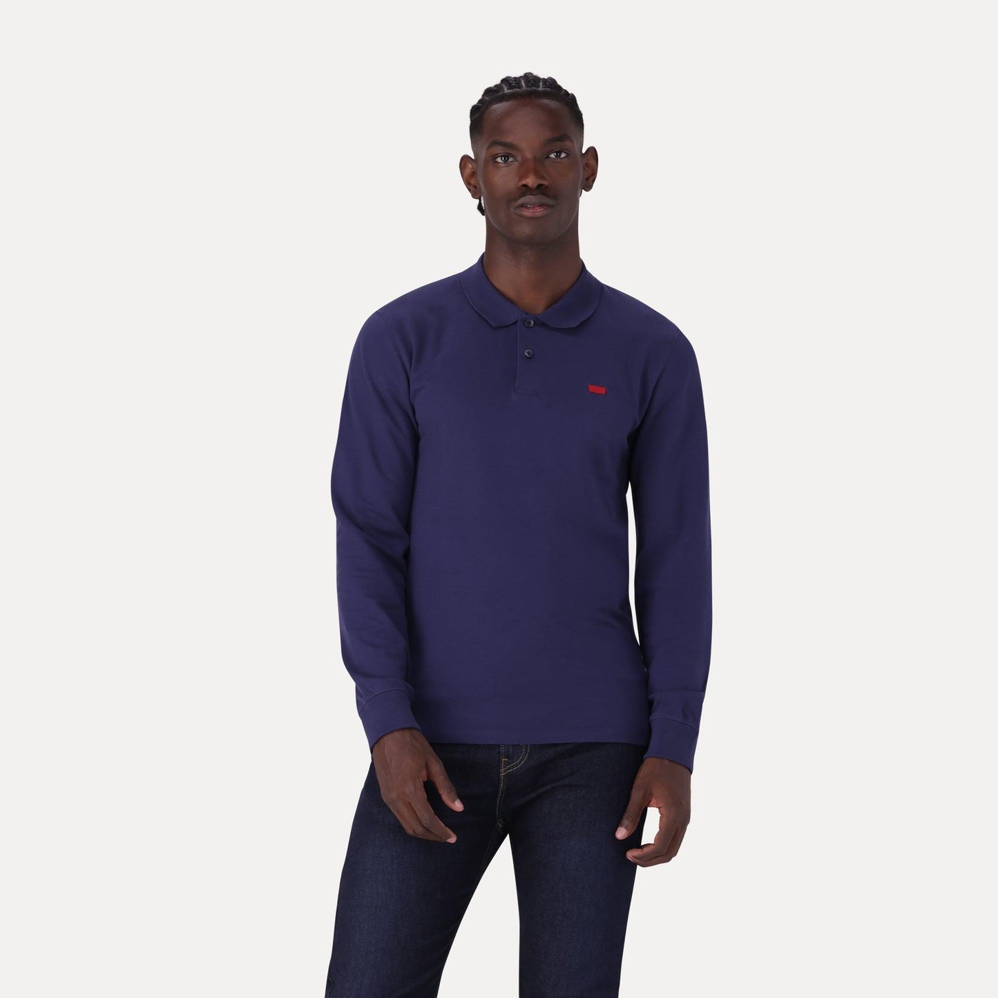 LONG-SLEEVE SLIM HOUSEMARK POLO - BLUE