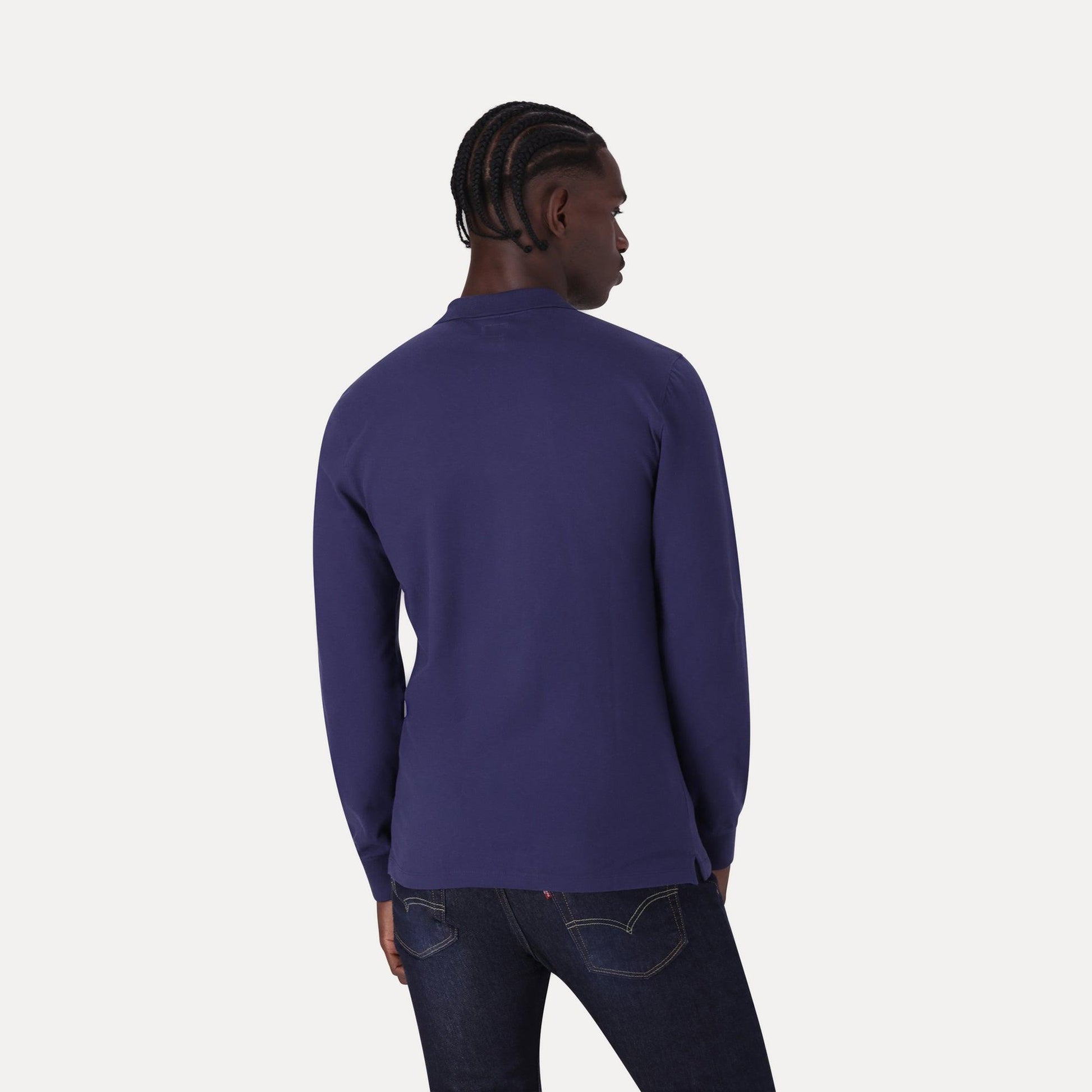 LONG-SLEEVE SLIM HOUSEMARK POLO - BLUE