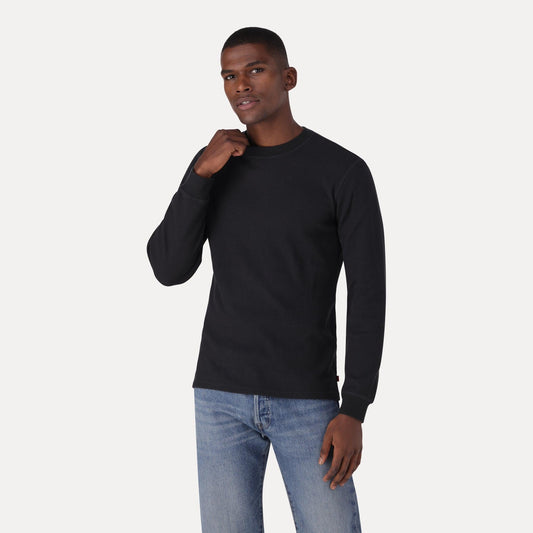 LONG-SLEEVE STANDARD FIT THERMAL T-SHIRT - BLACK