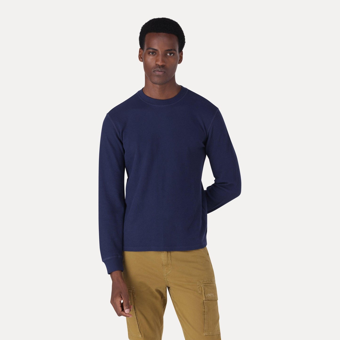 LONG-SLEEVE STANDARD FIT THERMAL T-SHIRT - BLUE